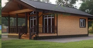 Проект одноэтажного дома из бруса с террасой - Строительство в Переславле-Залесском от Строй-Прс от 133666 руб.